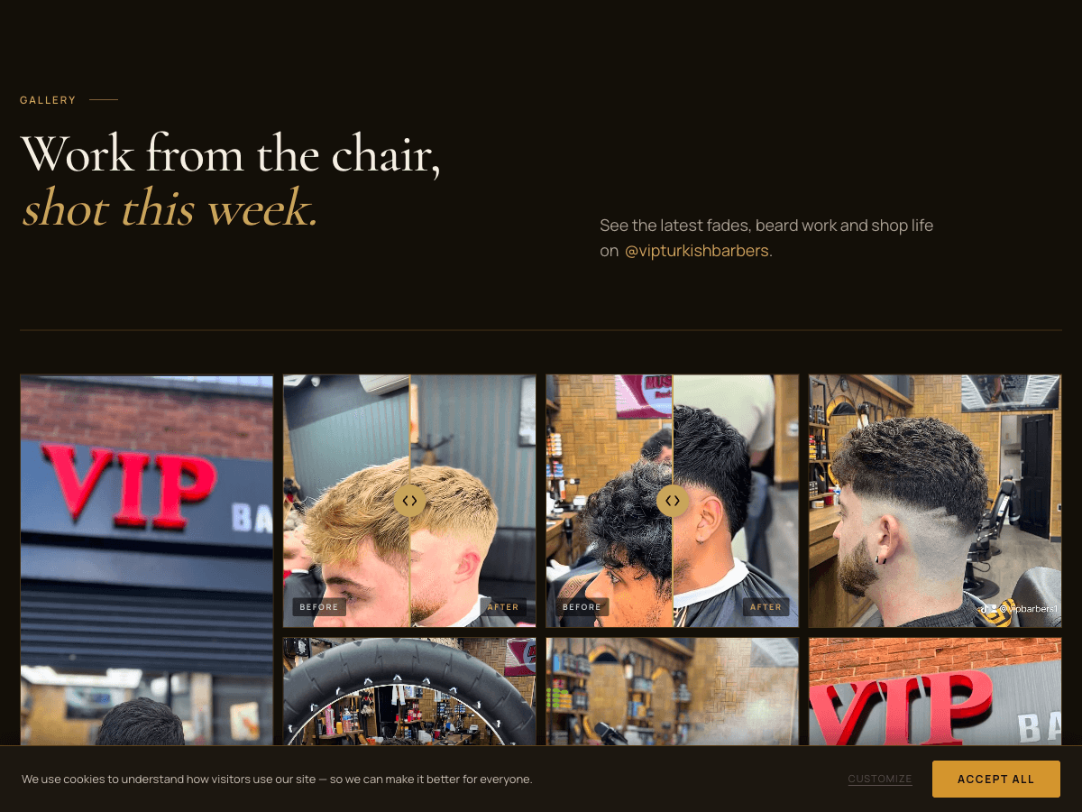 VIP Turkish Barbers gallery of recent fades and shop life